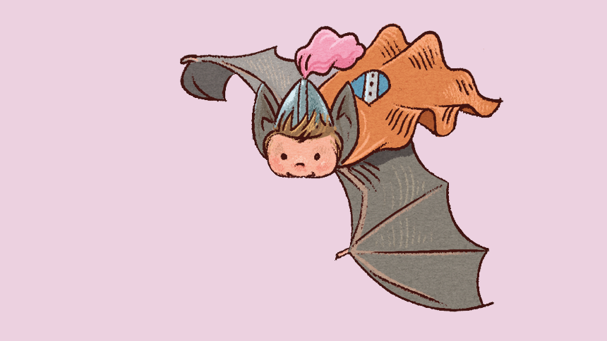 Illustration av fladdermusen Tor från boken Tusen nätter blå